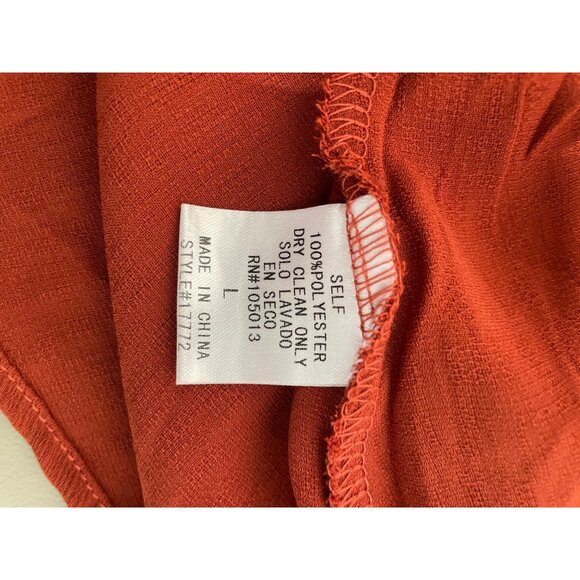 Andrée By Unit Wrap Me Up Long Sleeve Top Womens Large Rust Feminine Office NEW - Picture 7 of 8
